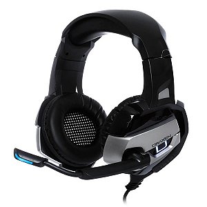 Fone de Ouvido Headset Gamer Draxen DN103 Preto e Prata