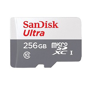 Cartão de Memória Micro SDXC Ultra 256Gb 100MB Sandisk C/ Adaptador ‎SDSQUNR SDSQUNR-256G-GN6TA
