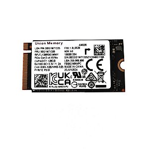 HD SSD 128GB M2 Nvme 2242 PCIe Gen3 x4 Union Memory - Pn: SSS1M71325