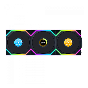 Kit 3 Fans Lian Li Uni Fan SL Wireless LCD 120 ARGB Preto