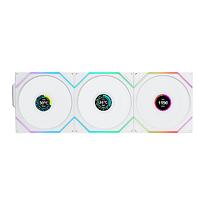 Kit 3 Fans Lian Li Uni Fan TL Wireless LCD 120 ARGB Branco