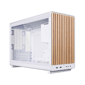 Gabinete Lian Li A3 Micro ATX Wood Edition Lateral Vidro Branco
