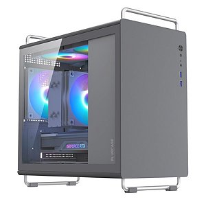 Gabinete Gamer BG-056 Tiny Pro Cinza Bluecase - 5X FAN ARGB