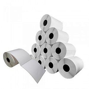 Cx 10 Un Rolos Etiqueta 100X100mm Couche Adesiva