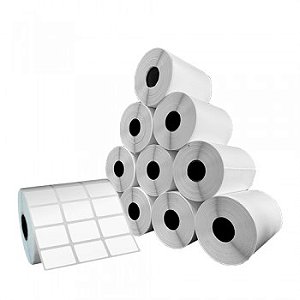 Cx 10 Un Rolos Etiqueta 33X21mm 3 Colunas Bopp Adesiva