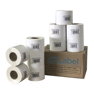 Cx 10 Un Bobinas Etiqueta Balança 60X30M Continua Térmica Adesiva  (30M) Tub 1,5"