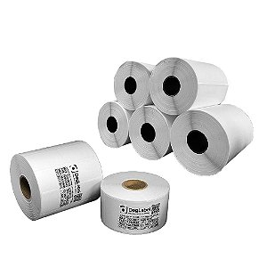 Cx 5 Un Rolos Etiqueta 40X40mm  Couchê Adesiva