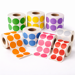 Rolo Etiqueta Bolinha Redonda (2,5x2,5cm) 25x25mm c/ 1000 etiquetas