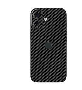 Skin premium fibra de carbono verso e laterais para iphone 16 Plus