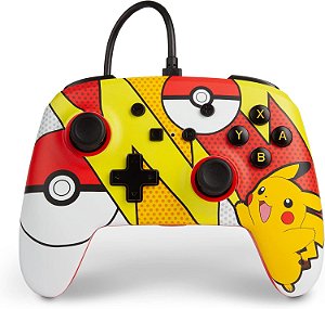 Controle Power A Com Fio - Pokémon Pikachu Pop Art - Nintendo Switch