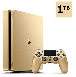 Console PlayStation 4 Slim 1 Tera - Dourado Gold - Edição Especial - Seminovo - Sony