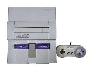 Console Super Nintendo FAT + Controle Original + Fonte Original + Jogo de Brinde