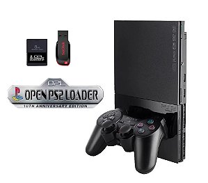 Console PlayStation 2 PS2 Slim Destravado com Jogos no Pen Drive 128 GB OPL - Seminovo