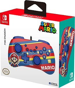 ControleControle Com Fio Hori HORIPAD Mini (Mario) - Nintendo Switch