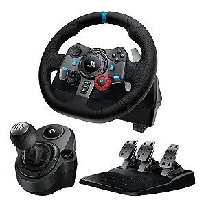 Volante Logitech G29 + Câmbio Manopla (Seminovo) para PS5, PS4, PS3 e PC