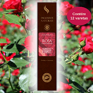 Incenso Natural Rosa - 12 Varetas