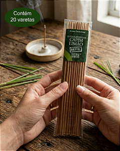 Incenso Natural Capim Limão Natural Company - Refil 20 Varetas/20 hs Exalando