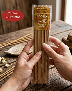 Incenso Natural Jasmim Natural Company - Refil 20 Varetas/20 hs Exalando