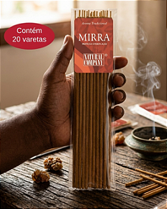 Incenso Natural Mirra Natural Company - Refil 20 Varetas/20 hs Exalando