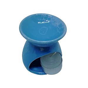 Aromatizador de Ambiente Réchaud Marmorizado Azul - Cerâmica