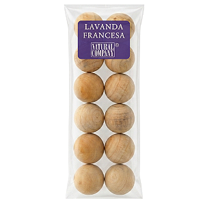 Sachês Perfumados Lavanda Francesa Natural Company - 12 Bolinhas de Madeira