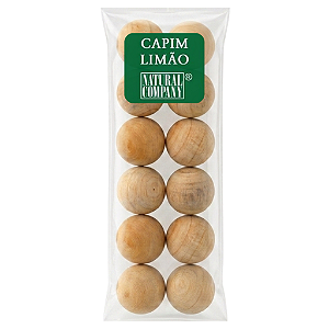 Sachês Perfumados Capim Limão Natural Company - 12 Bolinhas de Madeira