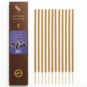 Incenso Natural Lavanda Francesa Natural Company - 12 Varetas/12 hs Exalando
