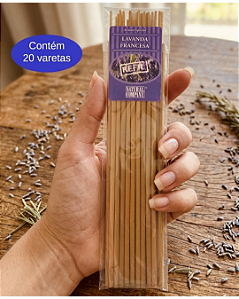 Incenso Natural Lavanda Francesa Natural Company - Refil 20 Varetas/20 hs Exalando