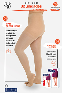 Kit 02 unid - Meia Calça Jobst 20-30 mmHg Opaque Cor: Natural