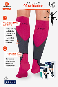 Kit 02 unid - Meia Esportiva Jobst 20-30 mmHg Cor: Pink