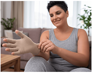 Luva Juzo Classic Seamless, 20-30 mmHg, dedos abertos Cor: Bege