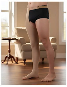 Meia Venosan Comfortline, 30-40 mmHg, 7/8 com Cinta Cor: Bege