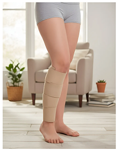 Juzo Compression Wrap, Panturrilha, 30-60 mmHg, Bege/Preta