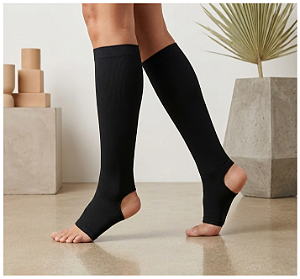 Meia Juzo Classic, 30-40 mmHg 3/4 Cor: Preta