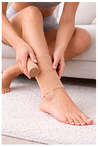 Atadura Elástica Famara, Alta Compressão, cor: Bege