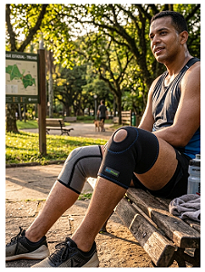 Joelheira Actimove Patela Aberta, Cor: Preto