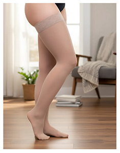 Meia Sigvaris Audace 15-20 mmHg, 7/8 Meia Coxa Cor: Bege