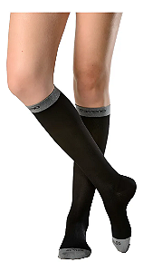 Meia Sigvaris para Viagem, Traveno, 3/4 Panturrilha - Preto