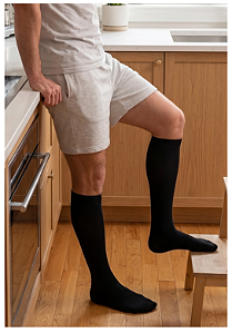 Meia Sigvaris Select Comfort, 20-30 mmHg, 3/4 Panturrilha, Cor: Preto