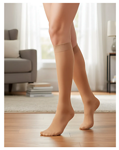 Meia Medi Sheer Soft, 20-30 mmHg, 3/4 Panturrilha, Cor: Bege