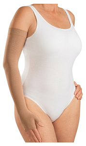 Braçadeira Medi, Malha Plana Esprit com Mão e Faixa de Silicone Cor: Bege