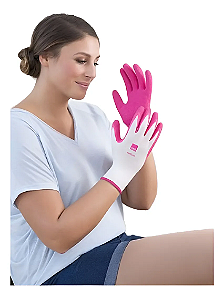 Luvas Texturizadas Medi Cor: Branco e Rosa