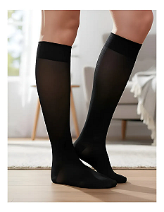 Meia Jobst UltraSheer, 20-30 mmHg, 3/4 Panturrilha, Cor: Preto