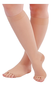 Meia Sigvaris Ever Sheer Nude 20-30 mmHg, 3/4 Panturrilha - Capuccino