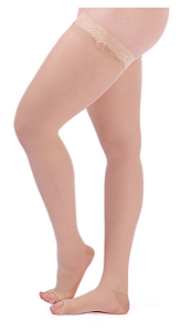 Meia Sigvaris Ever Sheer Nude 20-30 mmHg, 7/8 Meia Coxa - Vanila