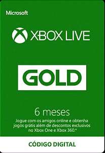 Xbox Live Gold - 06 meses