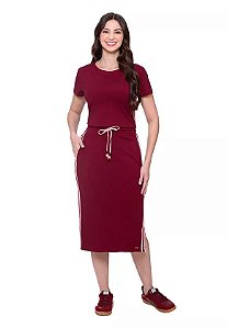 Conjunto em Malha lisa e Ribana Marsala Hapuk Valéria