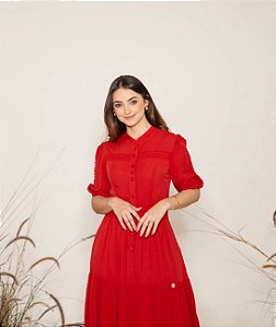 VESTIDO EM VISCOLINHO CANELA (FERRUGEM) VALENTINA SIRRAH