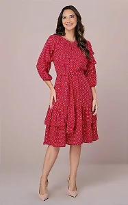 Vestido Curto no Crepe com Babados Larissa - Tata Martello
