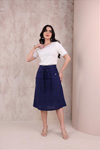 Blusa em Viscose com bordado Serena Off White Jana Marcal
